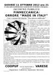 11/10, Varese. Finmeccanica: orrore "made in Italy"