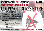 30/04, Saronno: Incontro pubblico "Colpevoli di resistere"